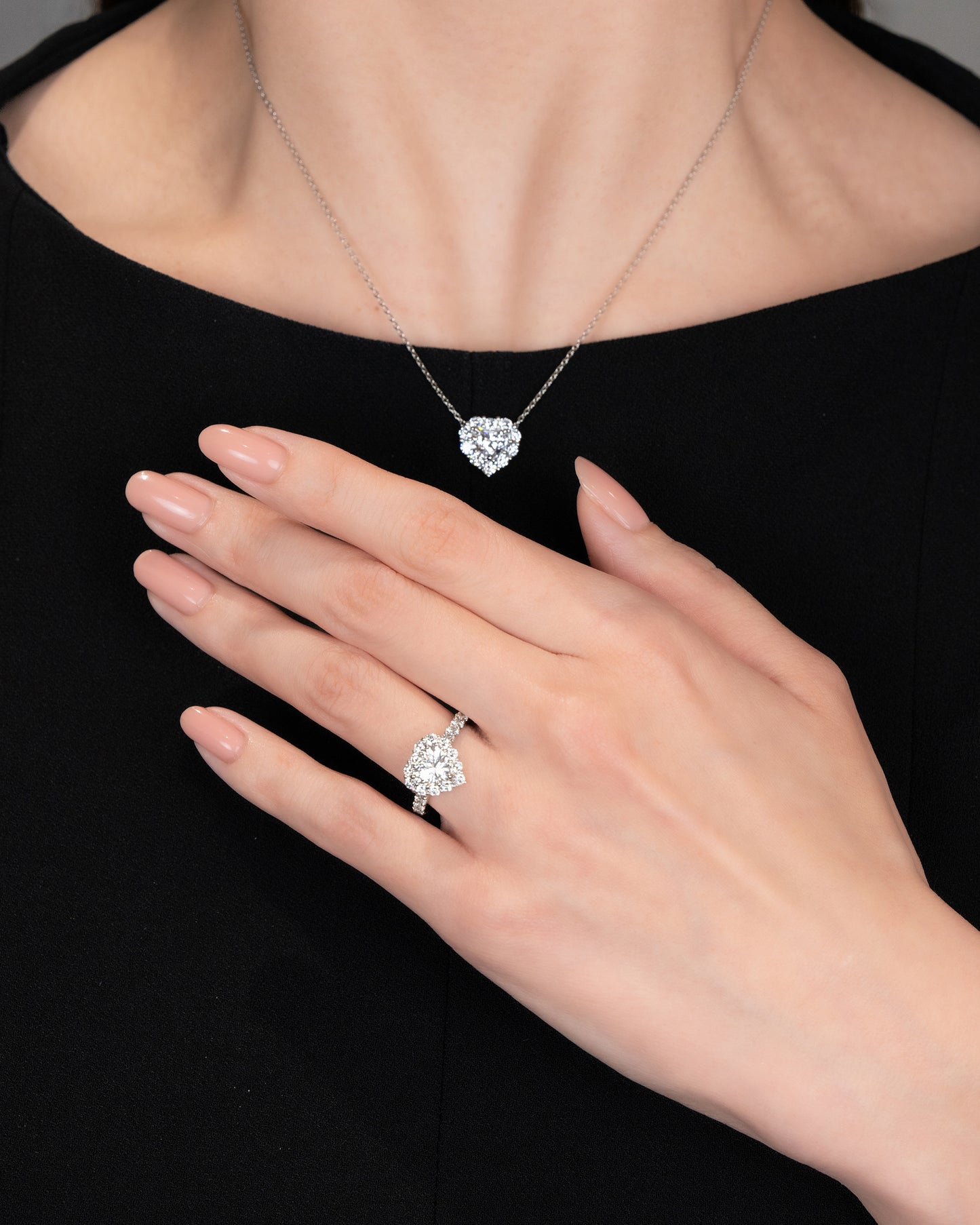 Heart Halo Pave Band