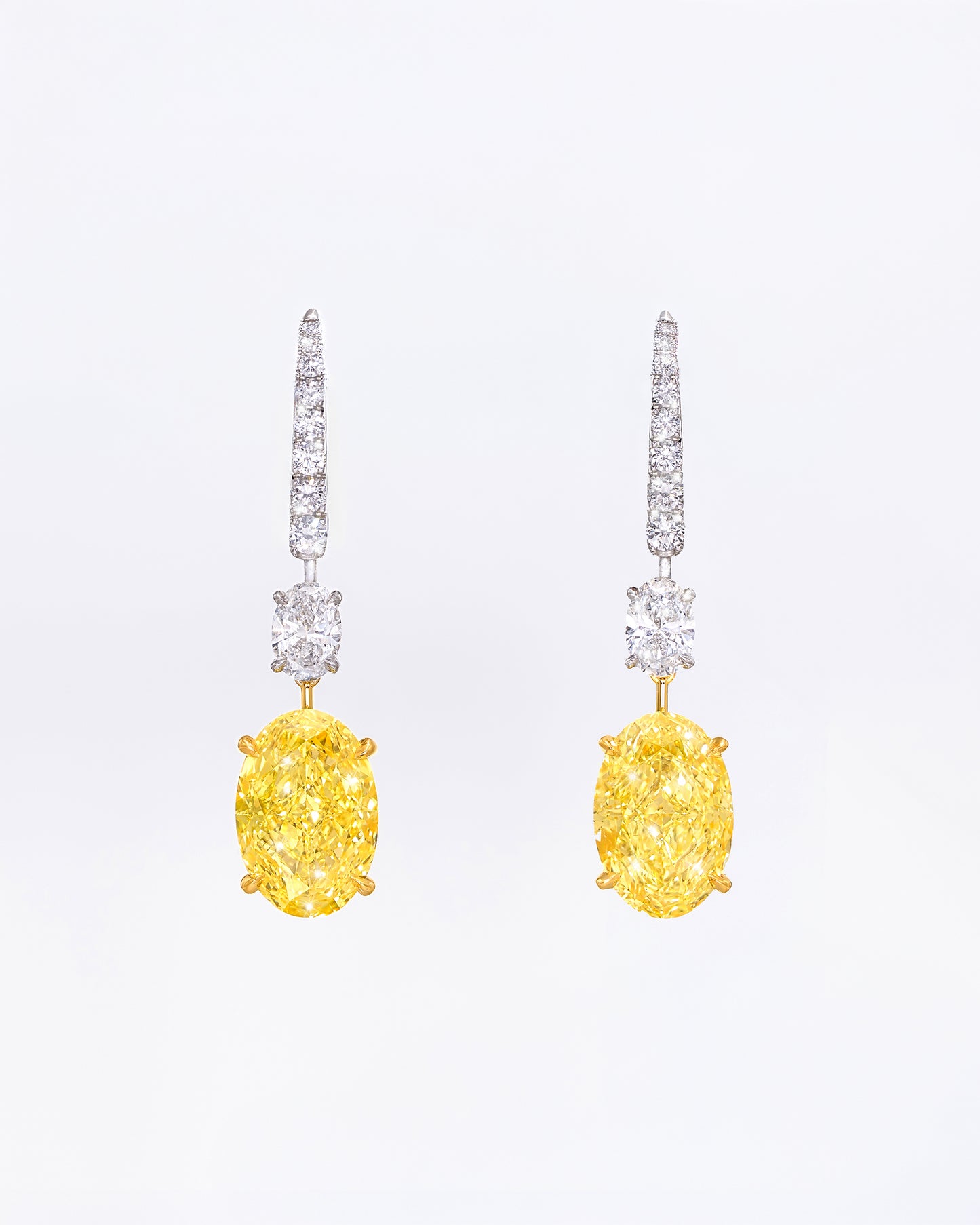 Yellow Oval Duo Earrings