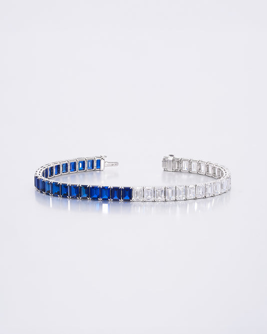 Emerald Cut Sapphire and Diamond Bracelet 2