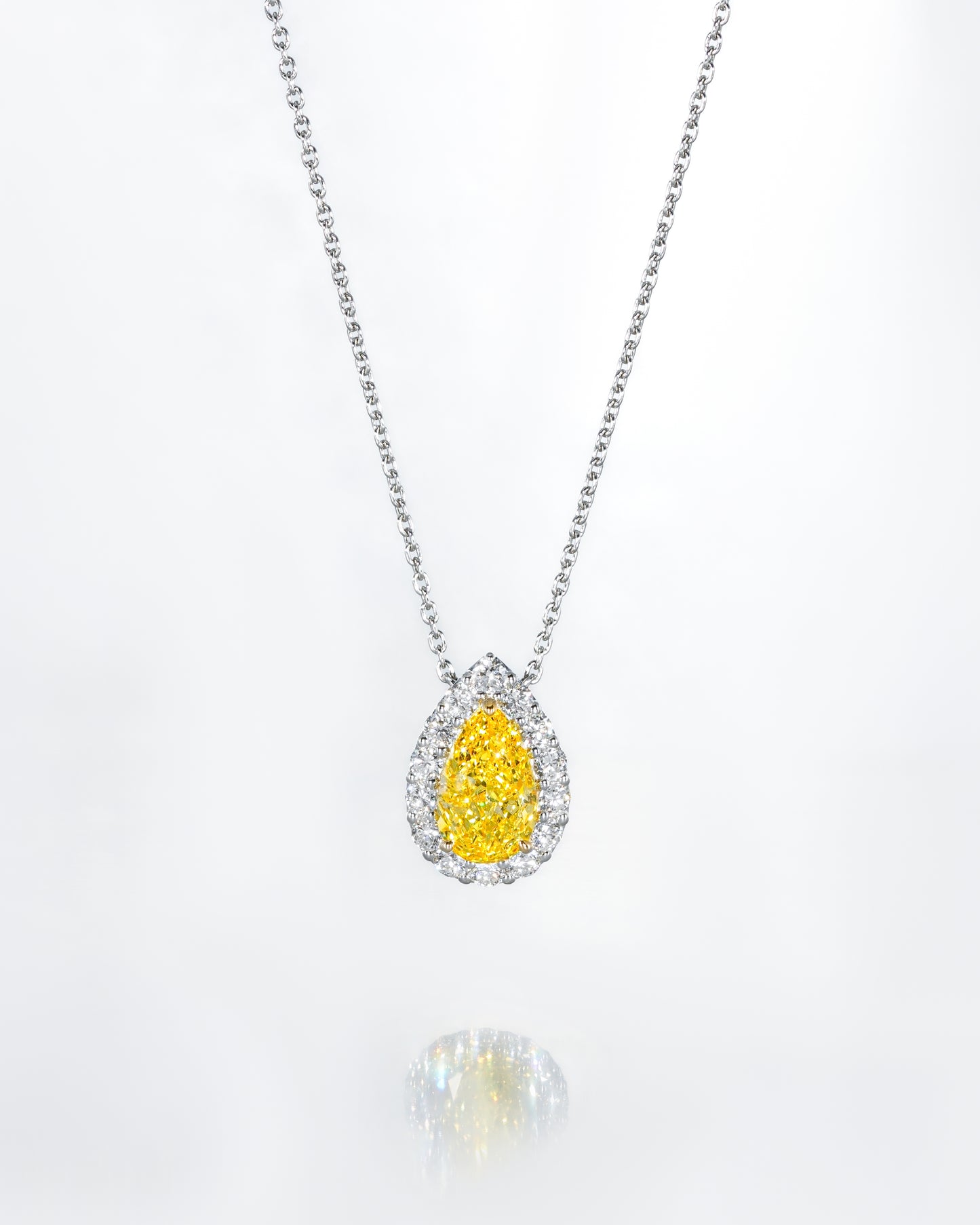 Yellow Pear Halo Pendant