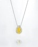 Yellow Pear Halo Pendant