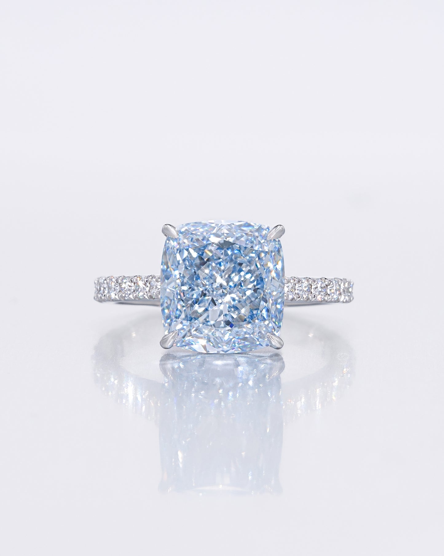 Vivid Blue Cushion Ring