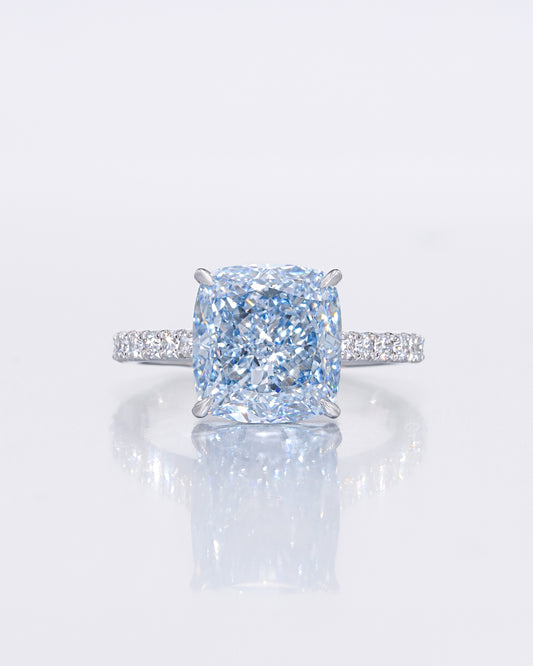 Vivid Blue Cushion Ring