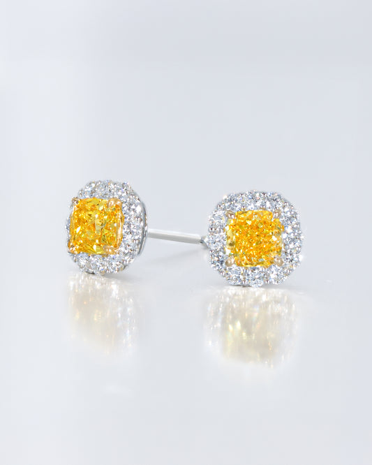 Vivid Yellow Cushion Stud