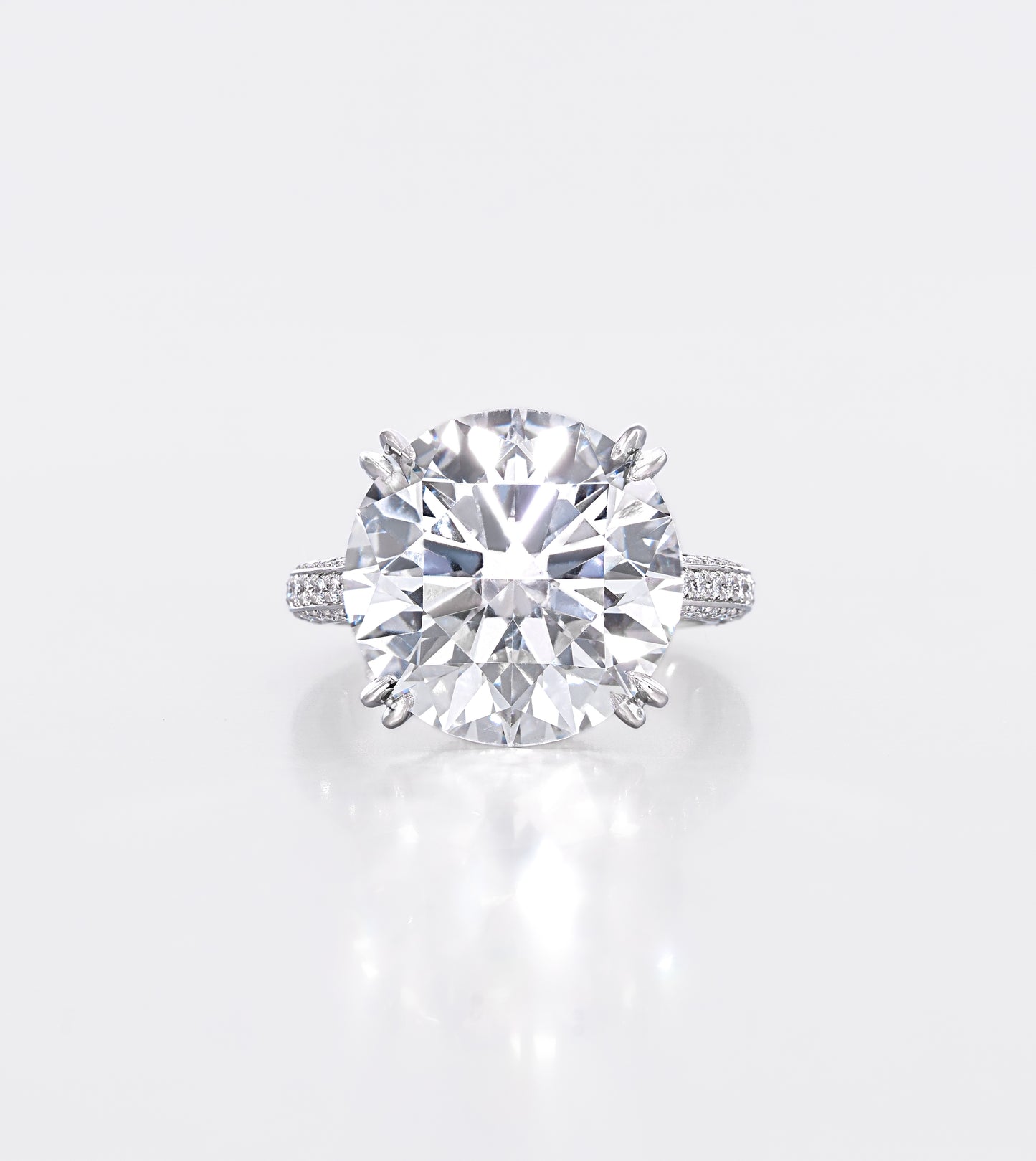 Round Brilliant Triple Pavé Ring