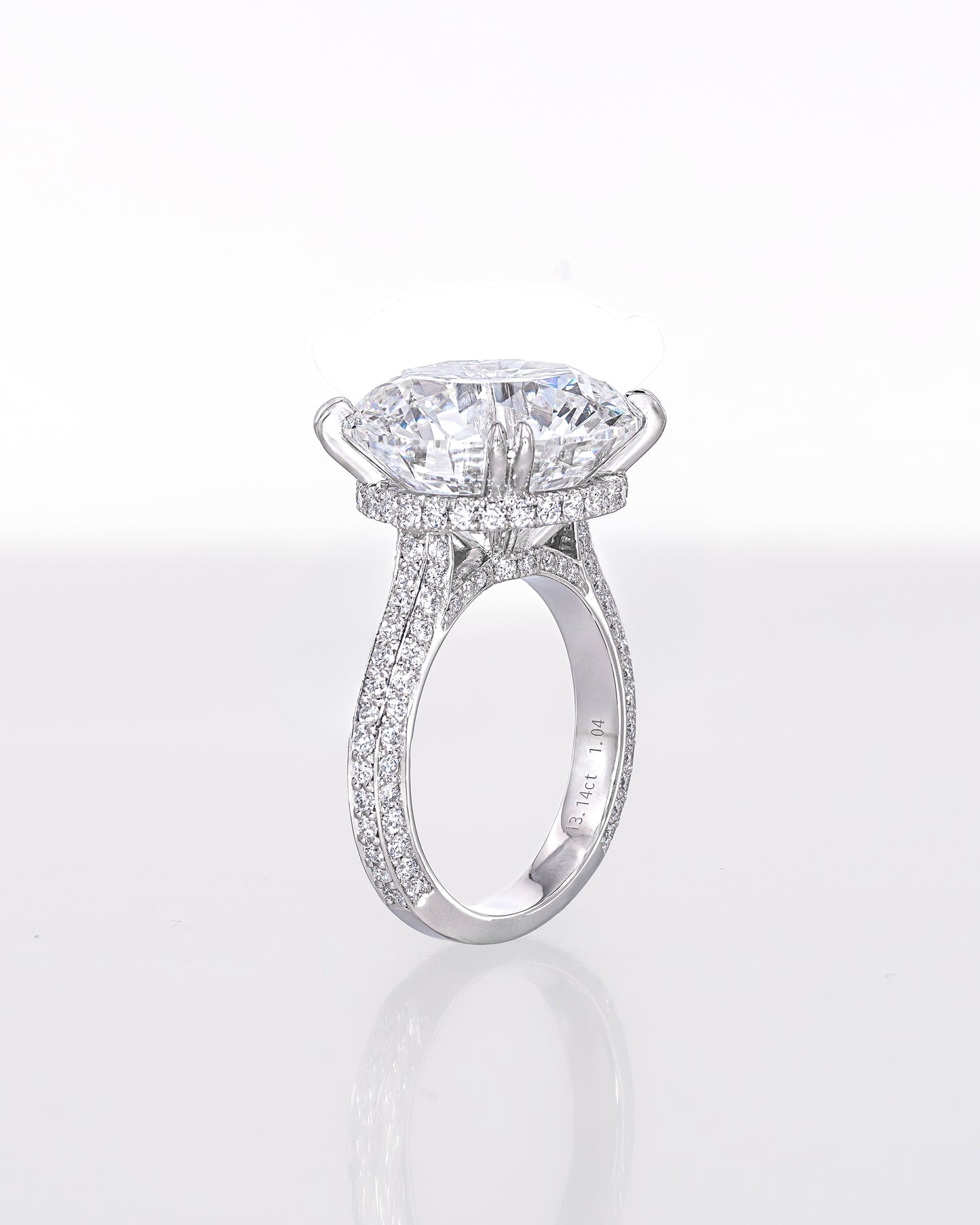 Round Brilliant Triple Pavé Ring