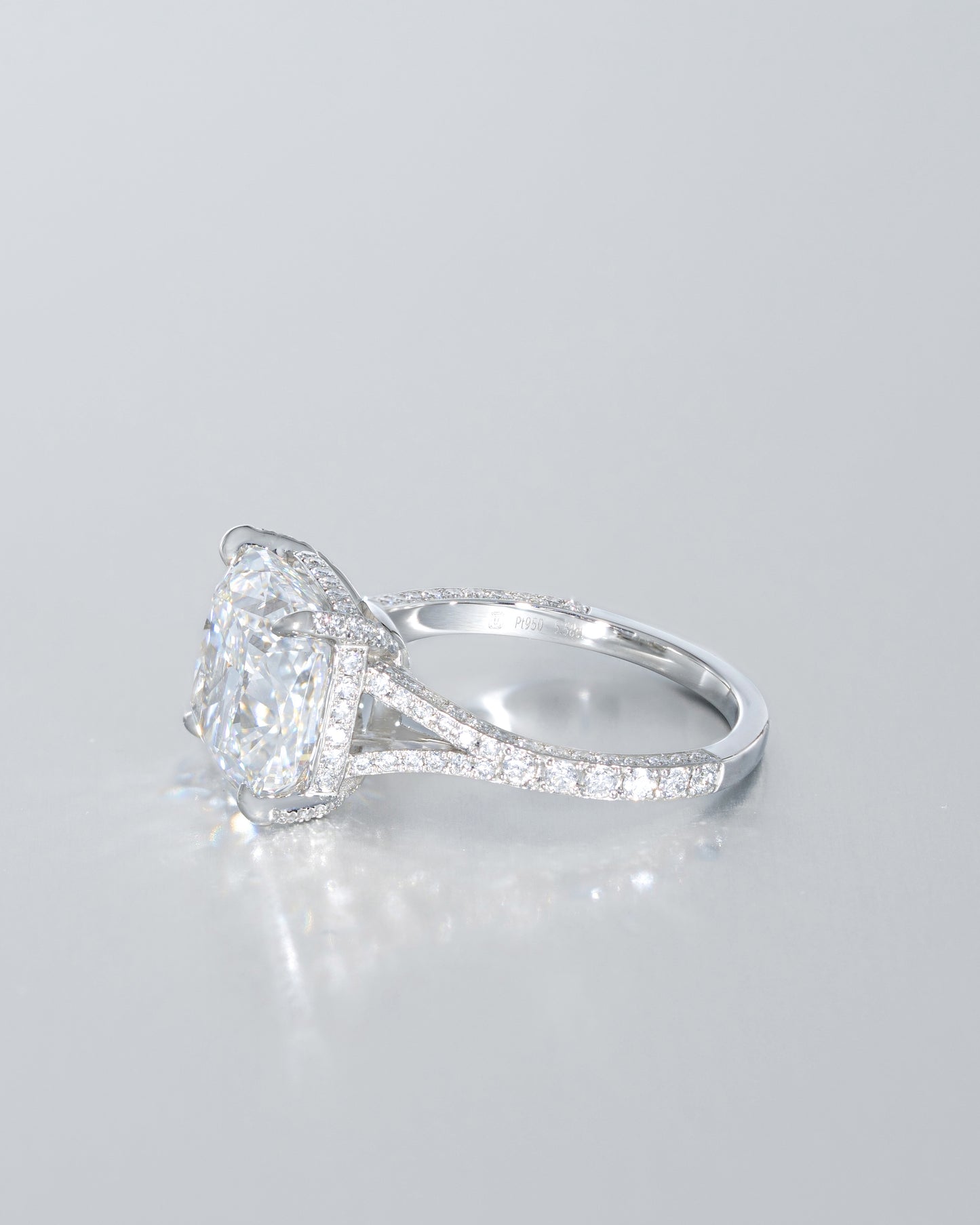 Cushion Hidden Halo Ring