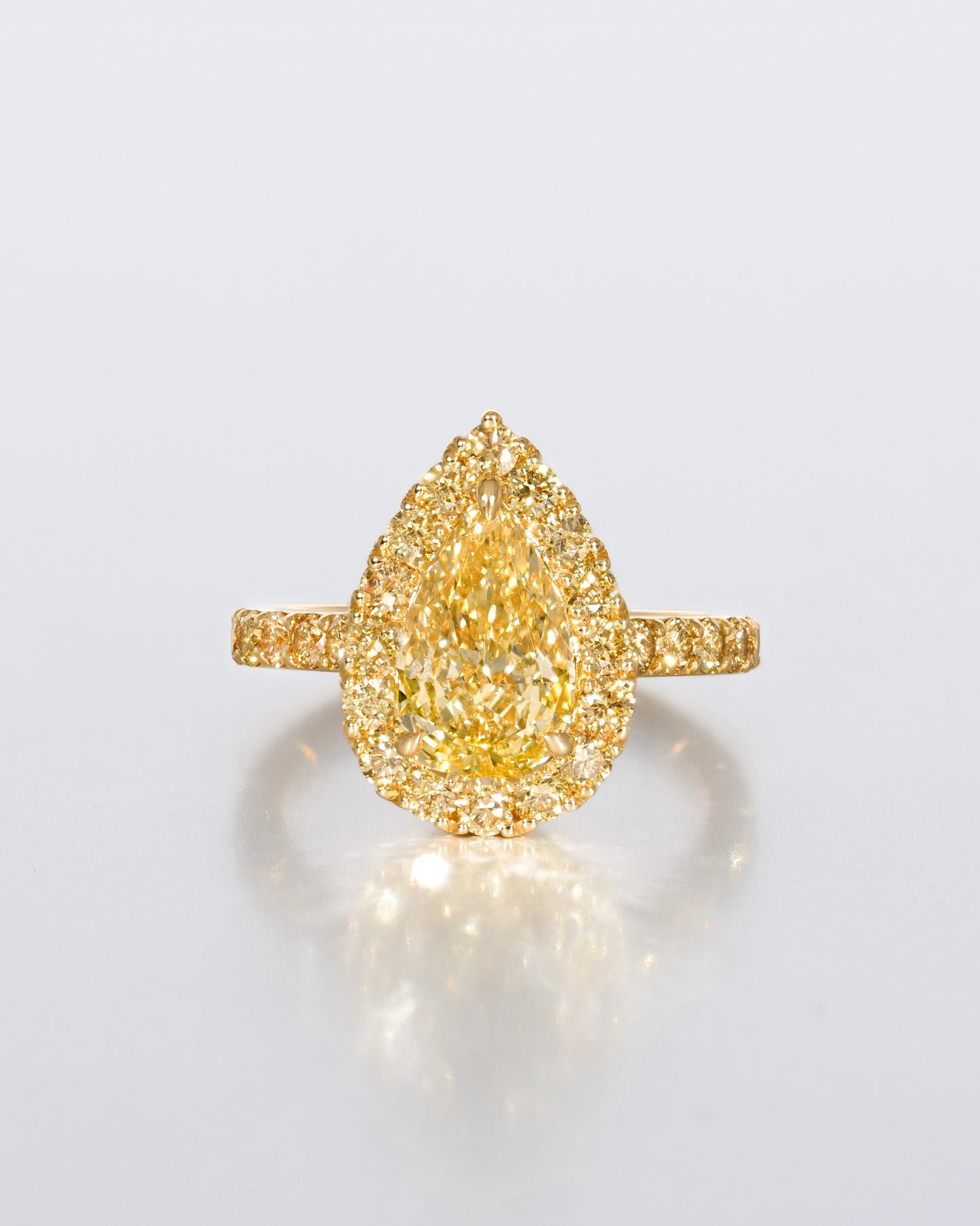 Yellow Pear Shape Halo