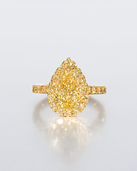 Yellow Pear Shape Halo