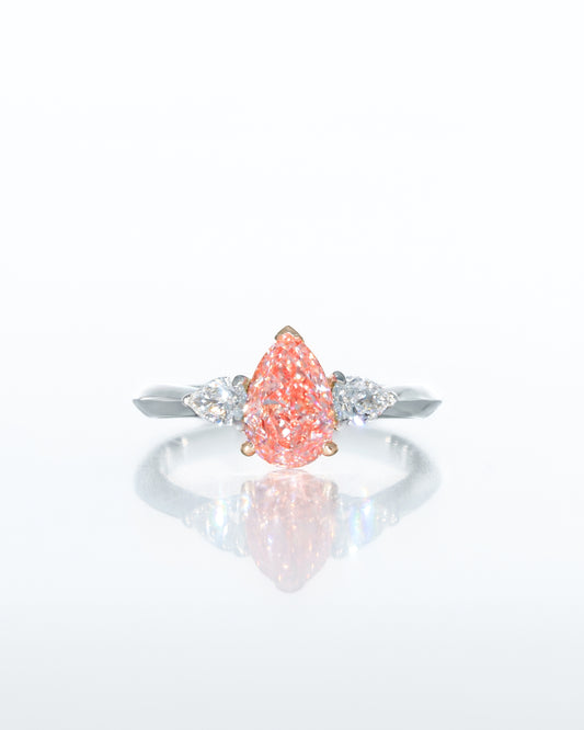 Pink Pear Shape Ring