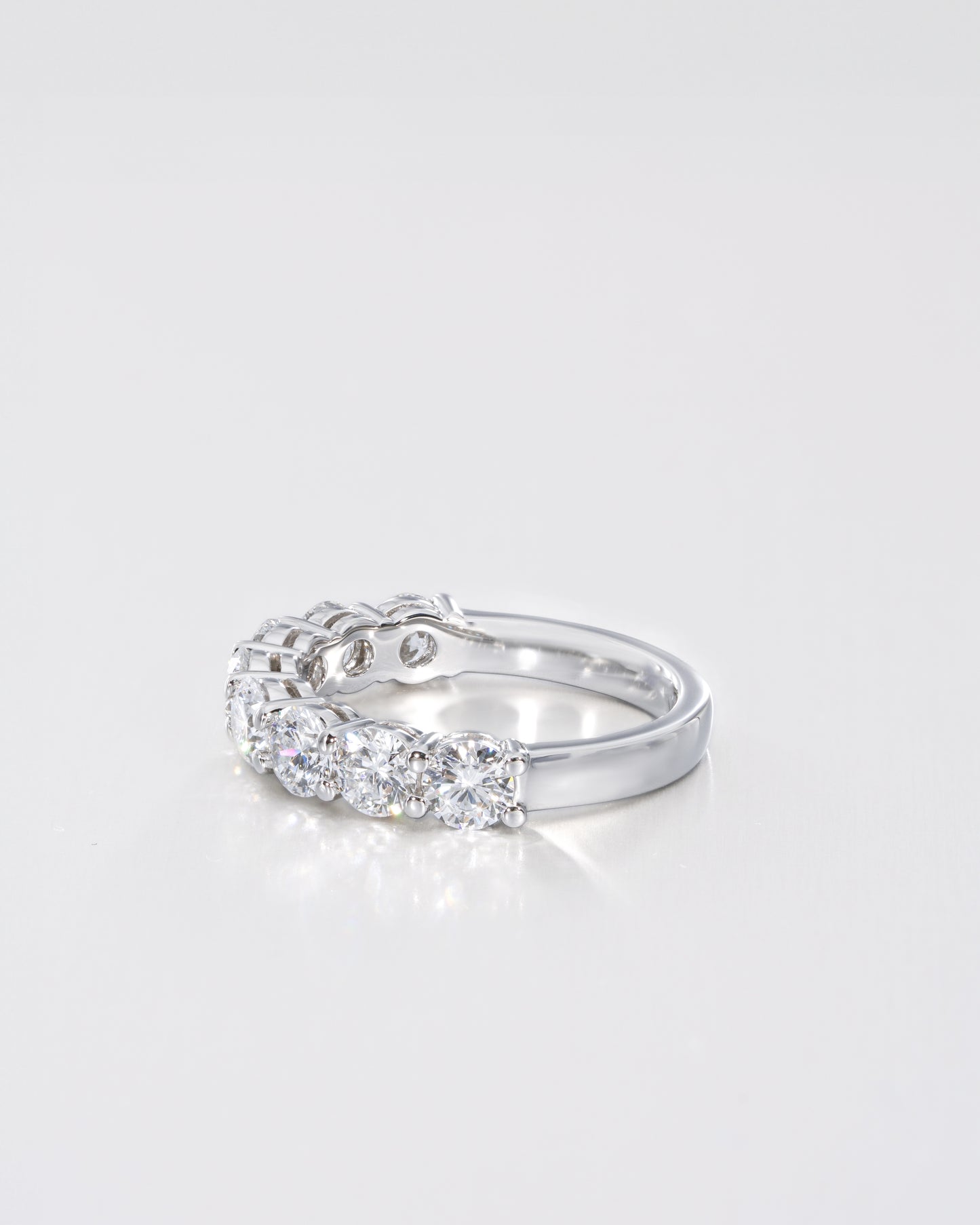 Round Brilliant Half Eternity Band