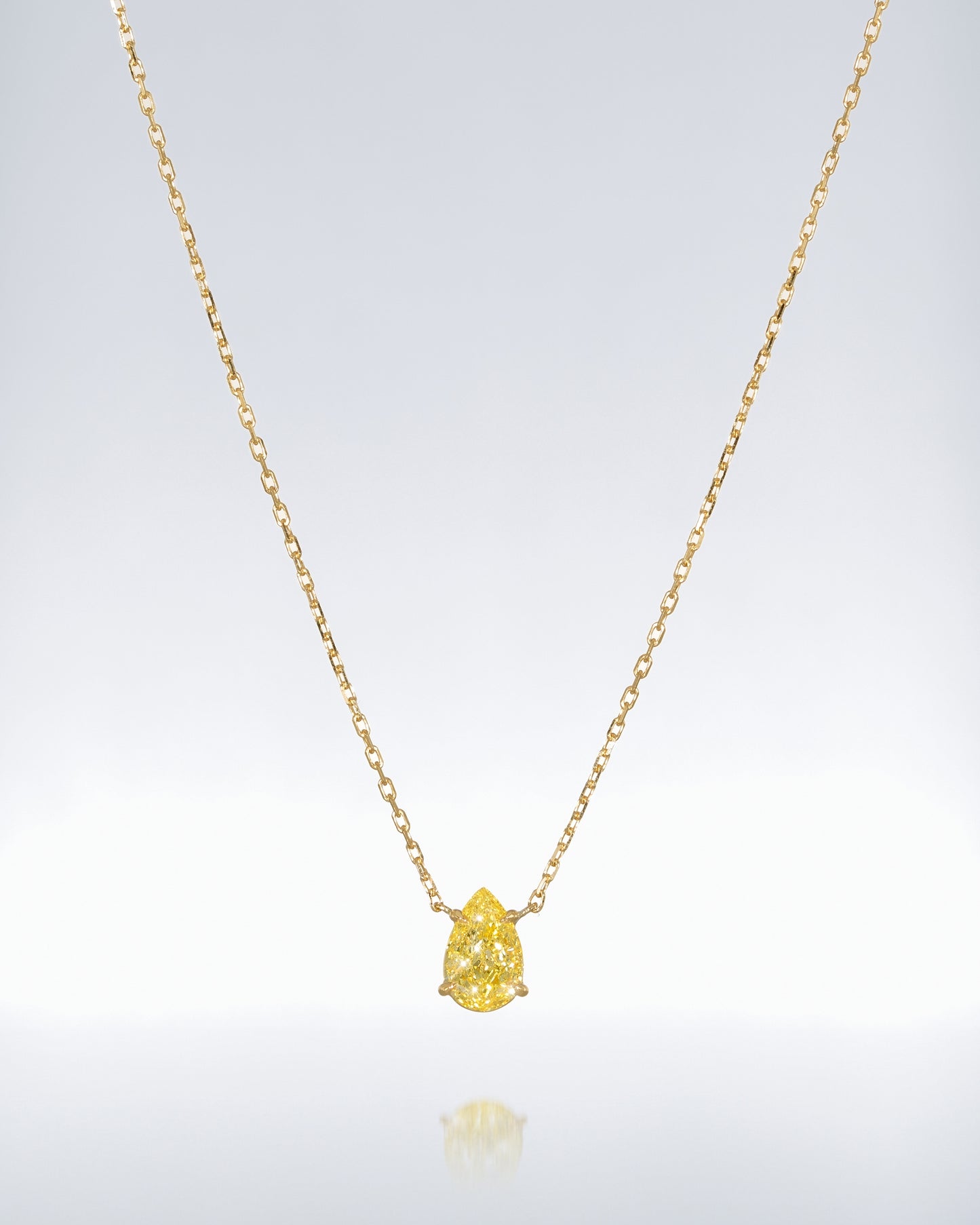 Vivid Yellow Pear Necklace