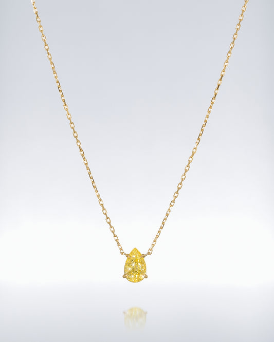 Vivid Yellow Pear Necklace