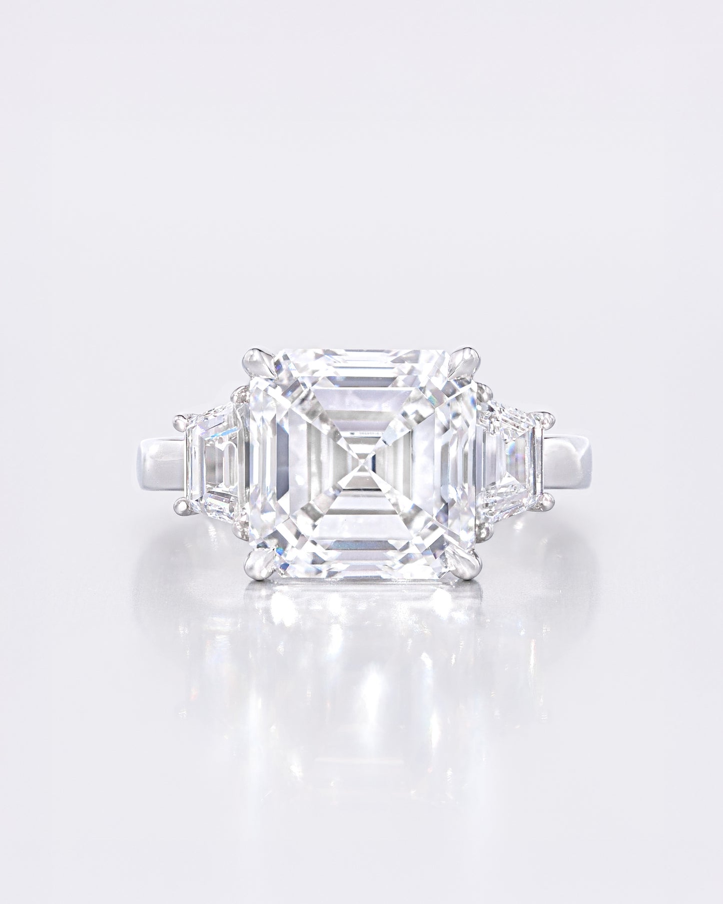 Asscher Trapezoid 3stone Ring