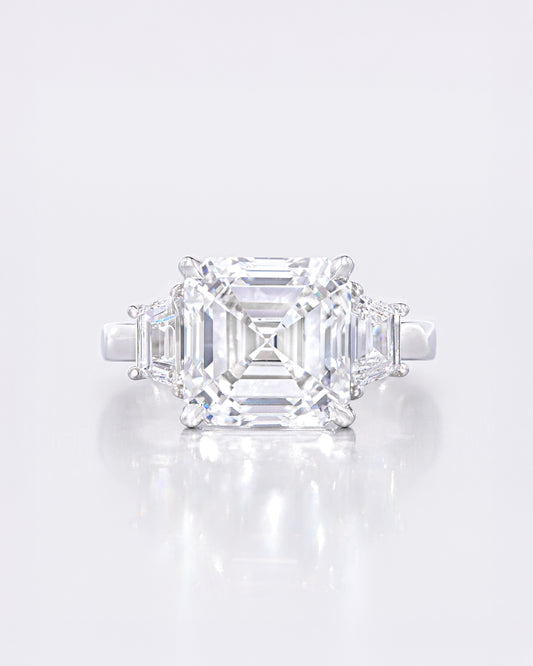 Asscher Trapezoid 3stone Ring