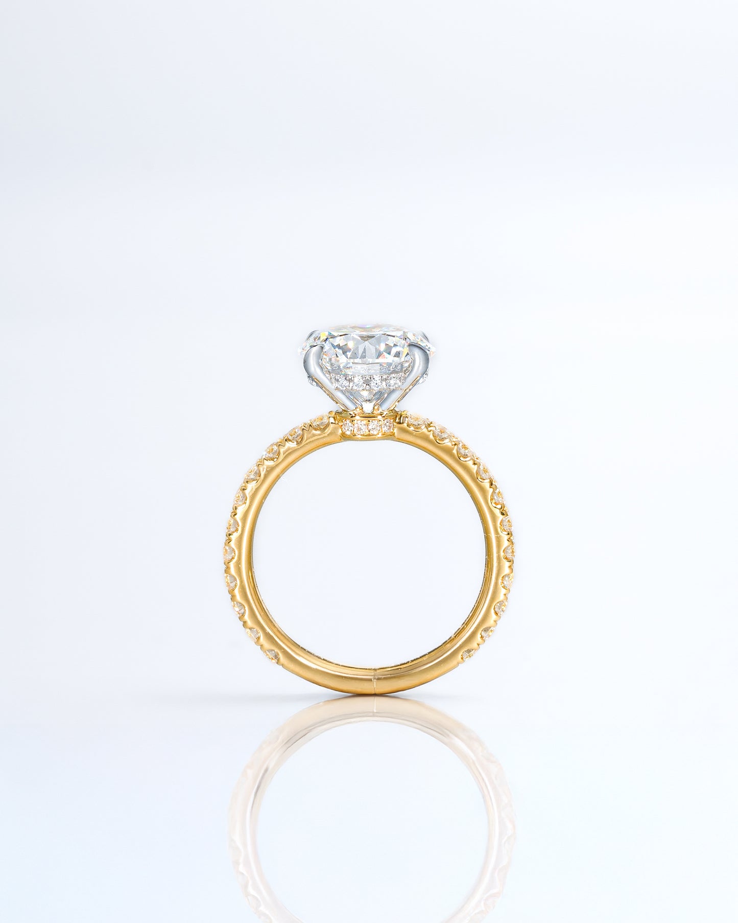 Round Pave YG&PT Ring