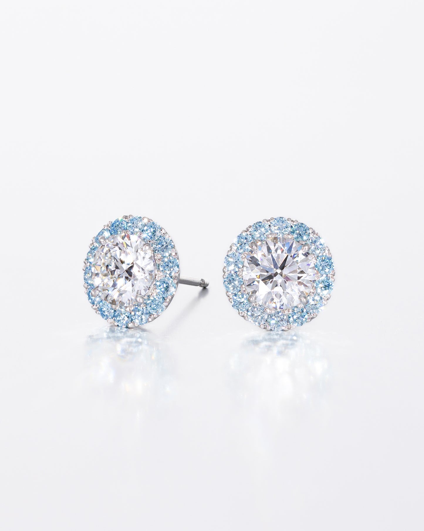 Blue Halo Stud Earrings