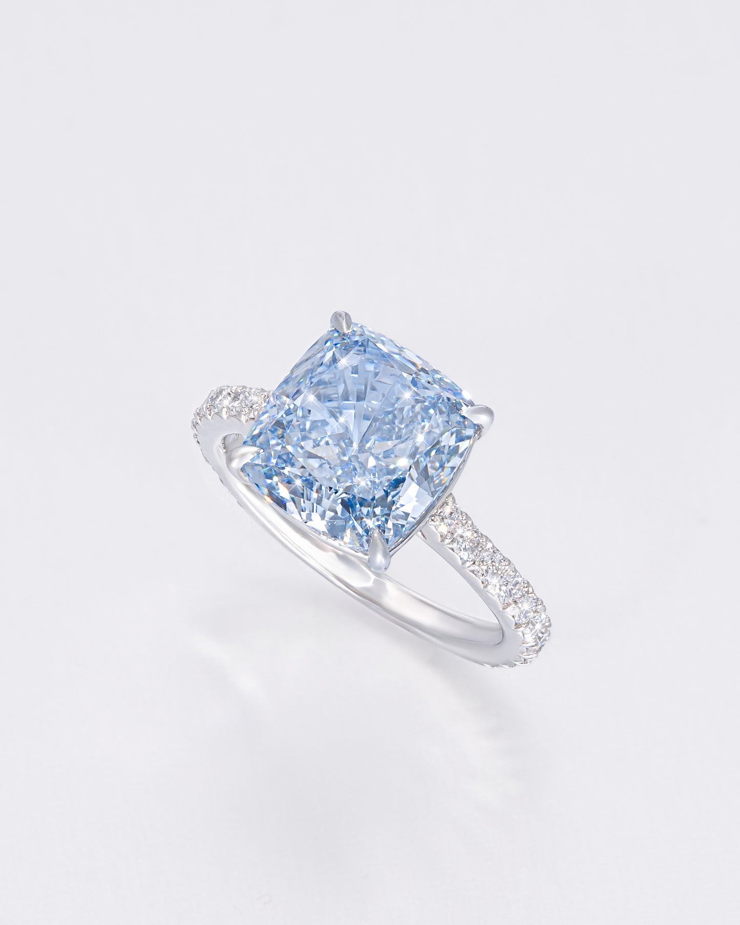 Vivid Blue Cushion Ring