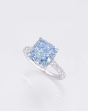 Vivid Blue Cushion Ring