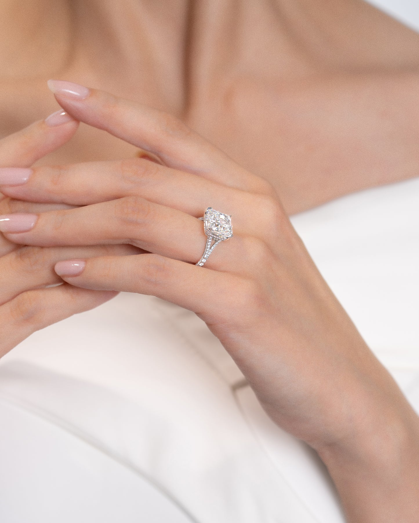Cushion Hidden Halo Ring