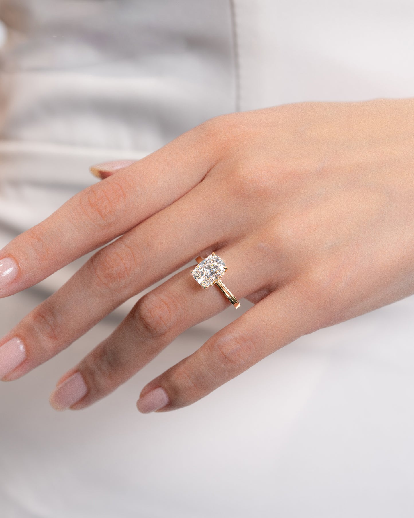 Elongated Cushion Side Pave