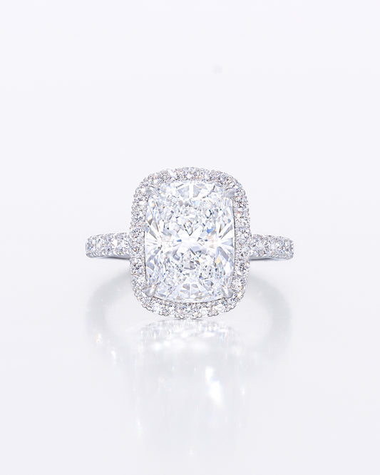 Elongated Cushion Halo Ring