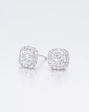 Cushion Halo Stud Earrings