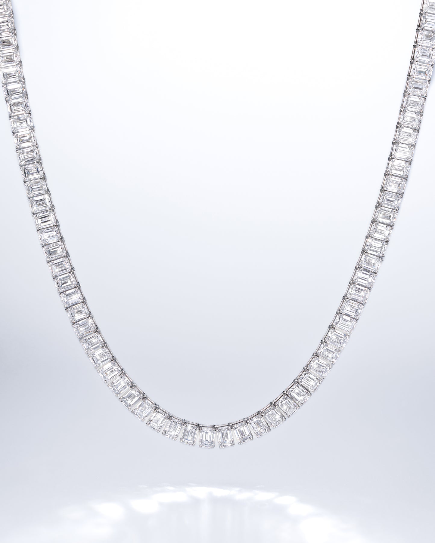 Emerald cut Tennis Necklace 0.5ct each