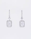 Emerald Halo Drop Earrings