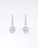 Oval Halo Drop Earrings