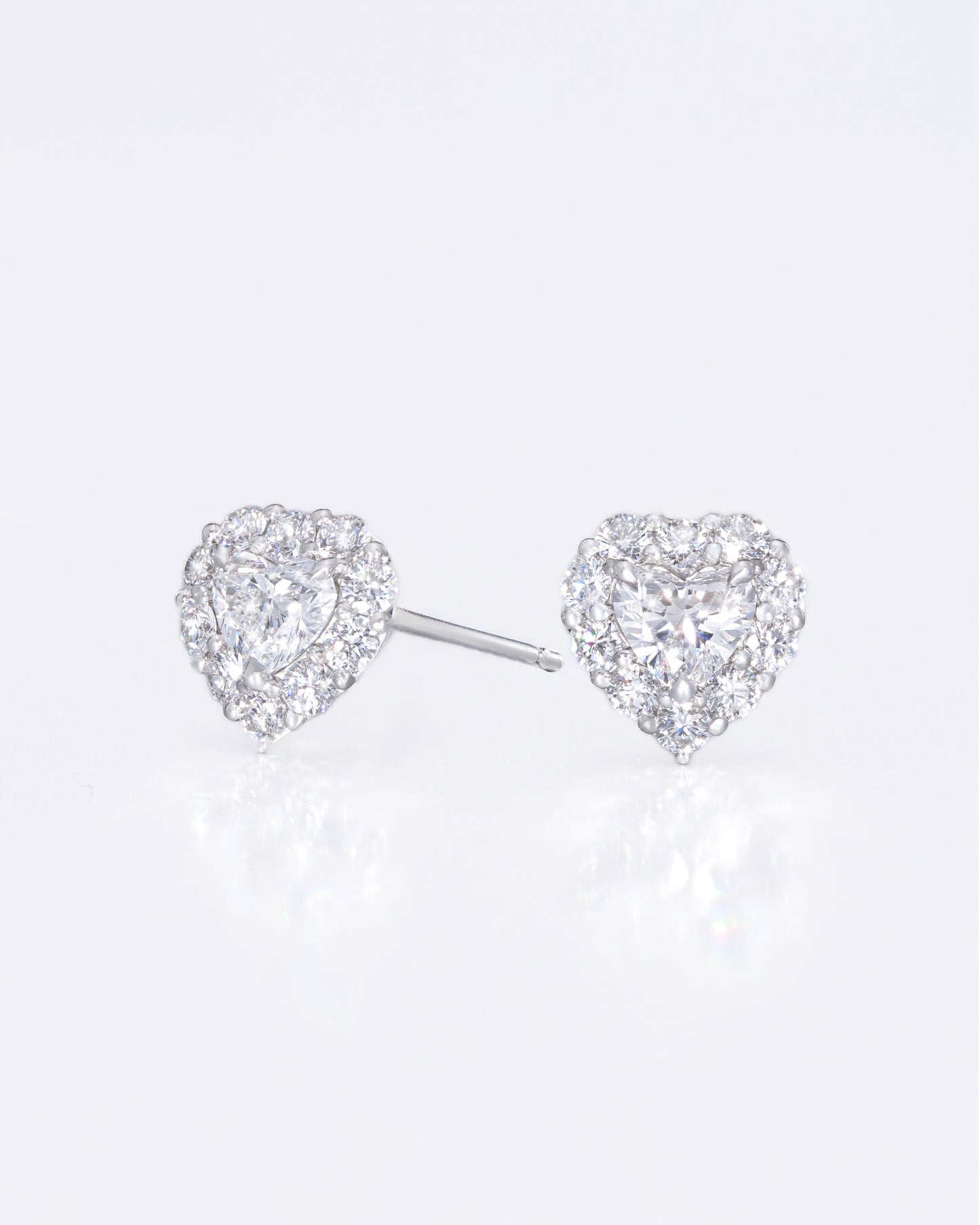 Heart Halo Stud Earrings