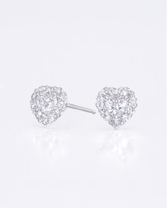 Heart Halo Stud Earrings