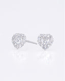 Heart Halo Stud Earrings