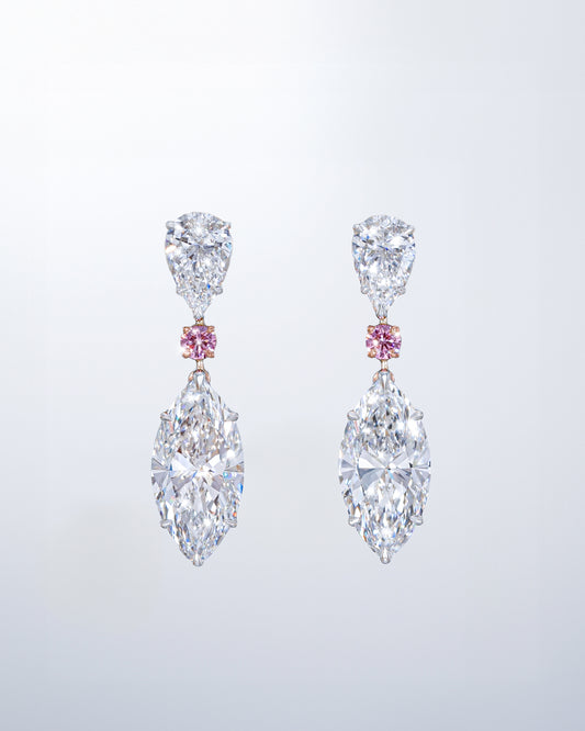 Marquise Vivid Pink Earrings