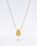 Fancy Yellow Pear Halo Necklace