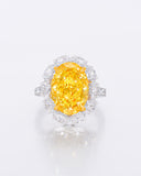 Golden Oval Halo Ring