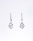 Pear Halo Drop Earrings