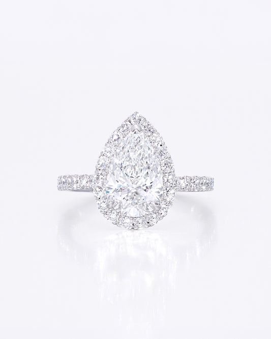 Pear Shape Halo Ring
