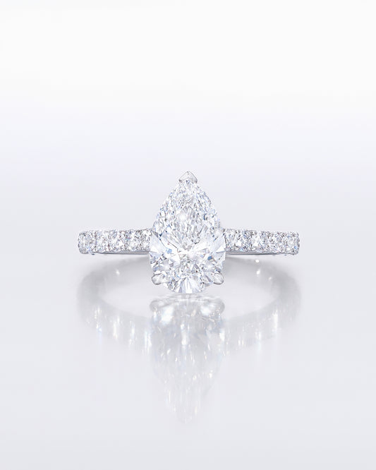 Pear Shape Pave Ring