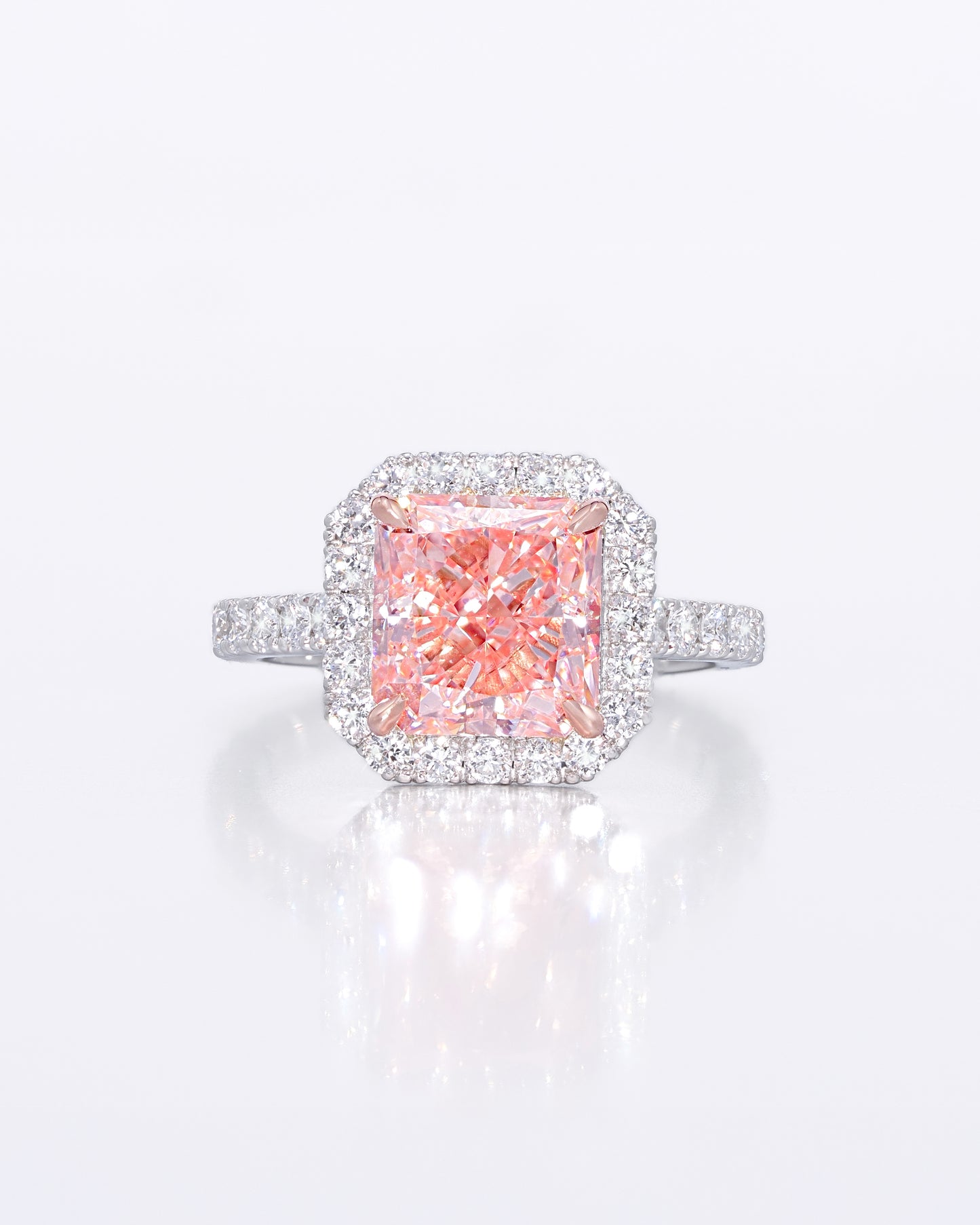 Pink Radiant Halo Ring
