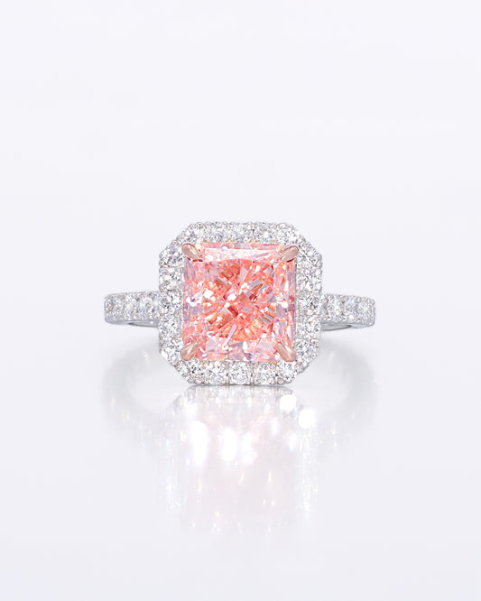 Pink Radiant Halo Ring
