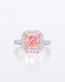 Pink Radiant Halo Ring