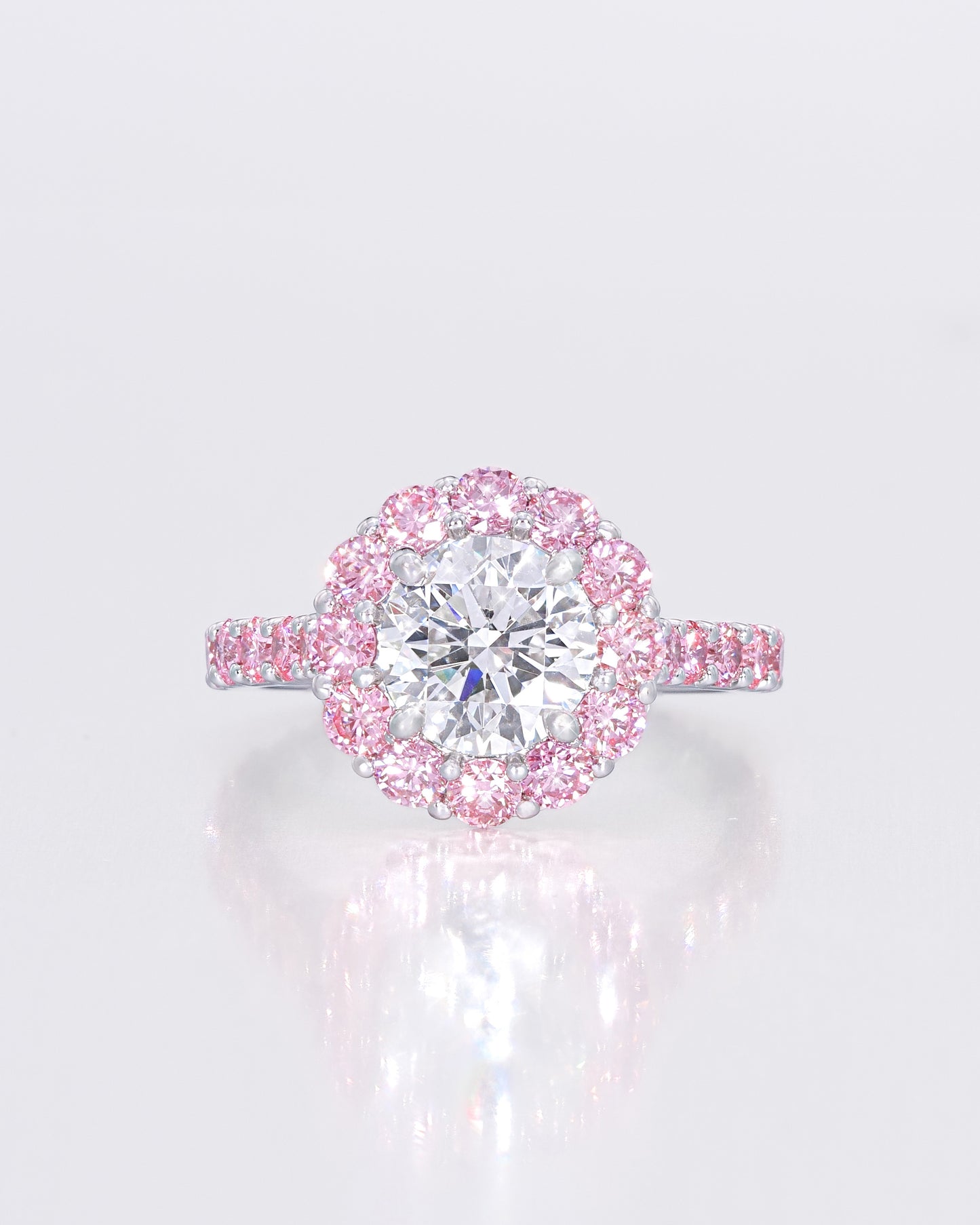 Pink Pave Round Brilliant