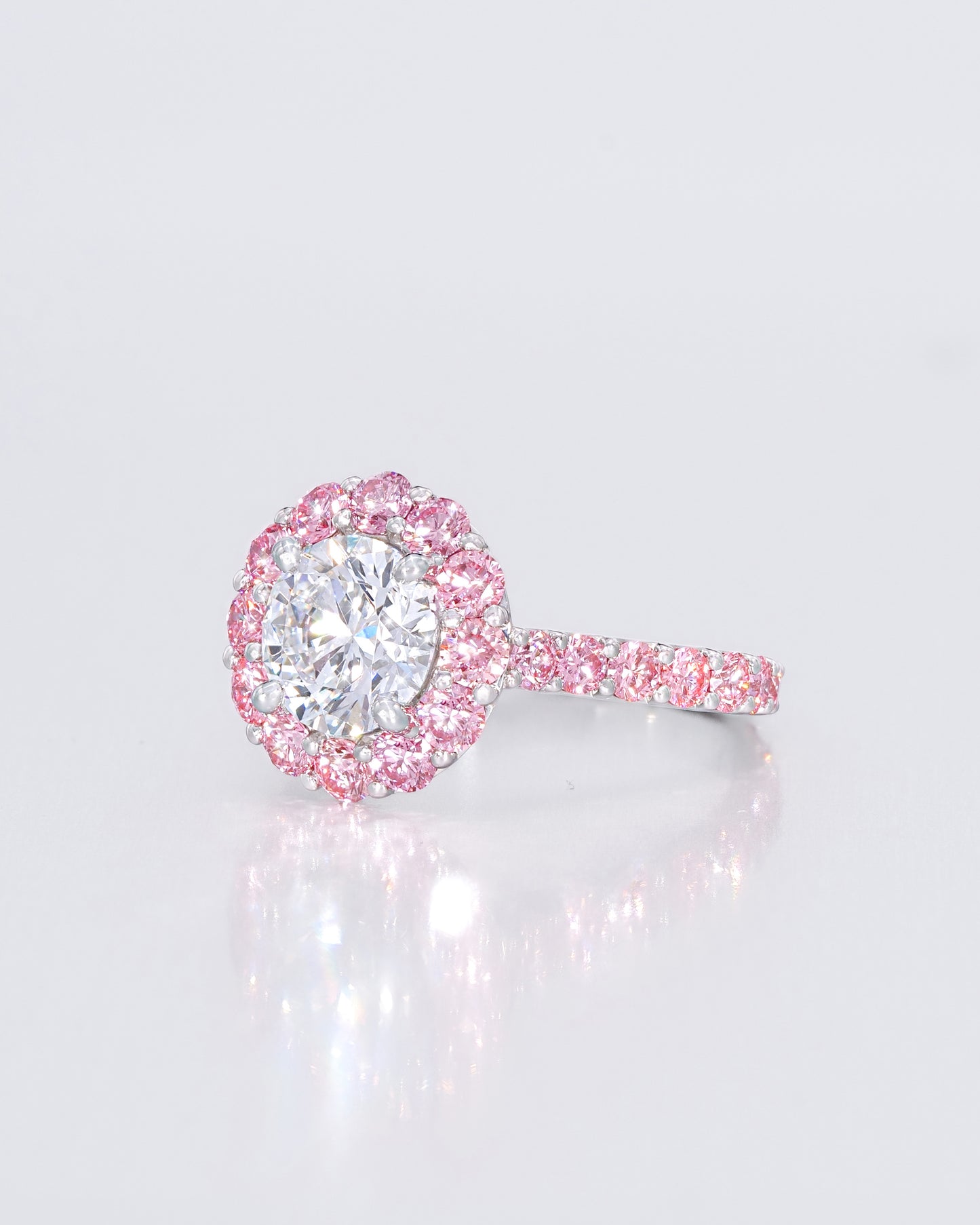 Pink Pave Round Brilliant