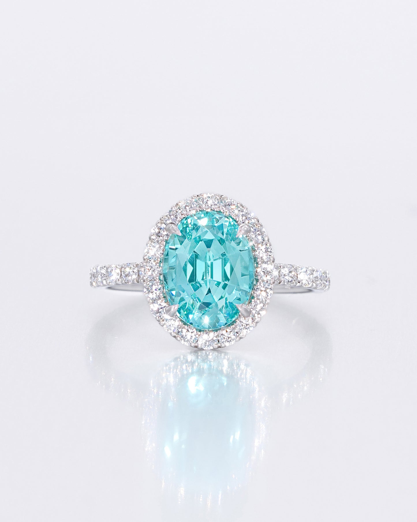 Praiba color Halo Ring