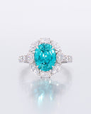 Praiba color Fancy Halo Ring