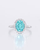 Praiba color Halo Ring