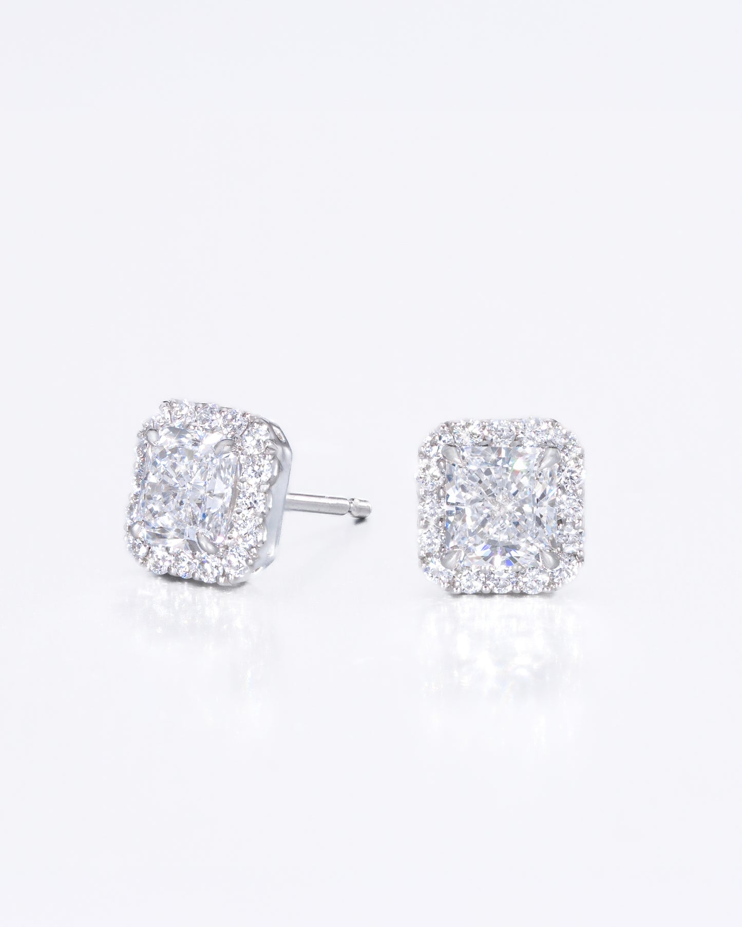 Radiant Halo Stud Earrings