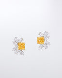 Yellow Radiant Cluster Earrings