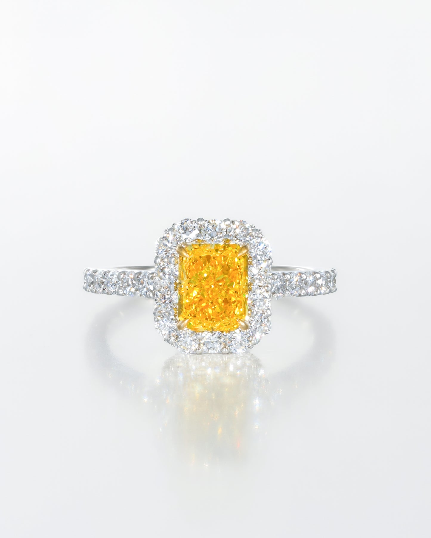 Yellow Radiant Halo Ring